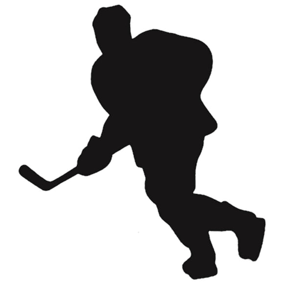 A&R DECAL - MALE HOCKEY PLAYER - BLK