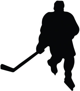 A&R DECAL - MALE HOCKEY PLAYER - BLK